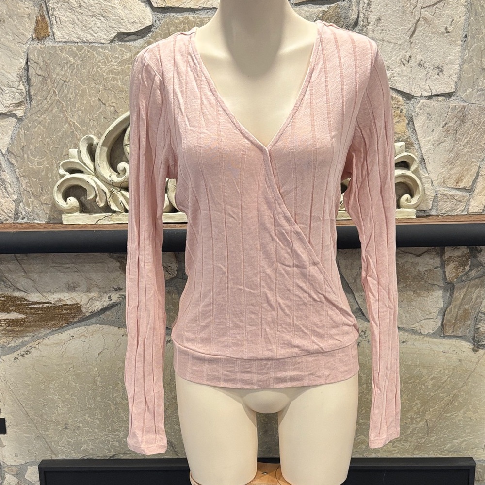 Sanctuary Pink Long Sleeve V-Neck Top